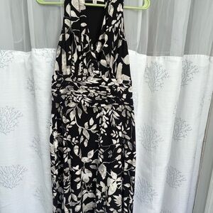 Evan Picone Black and White Halter Sundress